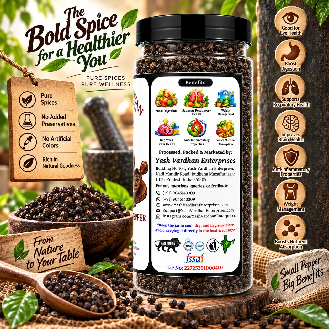 yash vardhan premium whole black pepper 5 yash vardhan premium whole black pepper 5